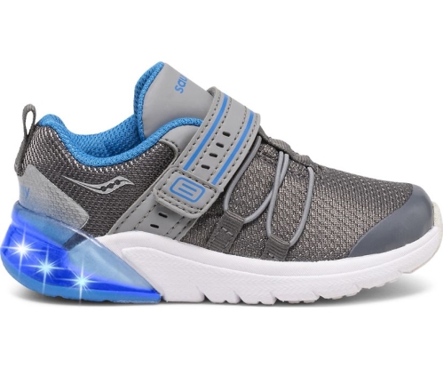 Tenis Saucony Flash Glow 2.0 Jr. Niños Zapatillas Gris / Azules México MX-038-QP